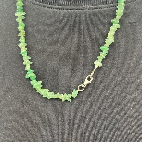 Abalone shell and Jadelite 925 Sterling silver necklace - Picture 4 of 8